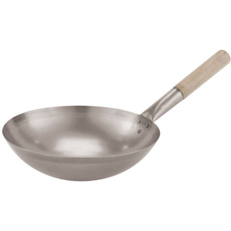 TRADE SHOP - Padella Wok In Ferro Cucina Orientale Professionale Cinese Giapponese 30cm -
