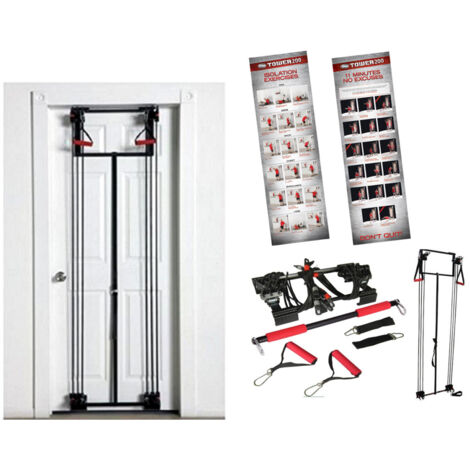 Trade Shop - Palestra Attrezzatura Multifunzione Porta Con Cavi Elastici Per Esercizi Da Casa -
