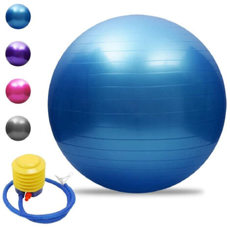 TRADE SHOP - Palla Da Ginnastica Yoga Con Pompa Per Pilates Esercizi Fitness Allenamento 55cm - Blu