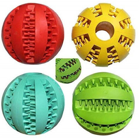 Trade Shop - Pallina Palla 7cm Gioco Cane Plastica Interattivo Masticazione Cibo Denti Animal -