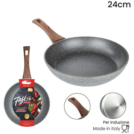 Trade Shop - Pan De Recubrimiento Anti-resistente A Los Arañazos Para La Manija De Madera De Inducción De ø 18 A 26 Cm - -diámetro 24cm -
