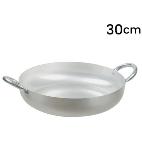 Trade Shop - Panina De Aluminio Con 2 Manijas De Metal De ø20 A 30 Cm De Utensilio De Cocina -     -diámetro 30cm  -