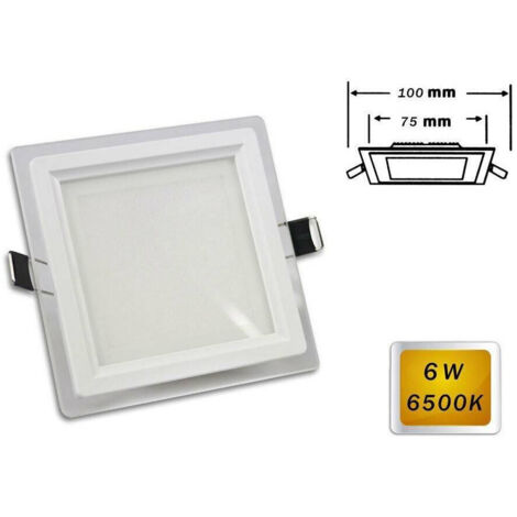 TRADE SHOP - Pannello Led Slim Incasso Bordo Vetro Quadrato 6w Luce 6500k 4000k 3000k P-75eq - -Bianco Freddo      -