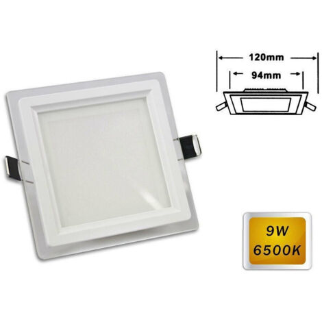 Trade Shop - Pannello Led Slim Incasso Bordo Vetro Quadrato 9w Luce 6500k 3000k 4000k P-94eq -