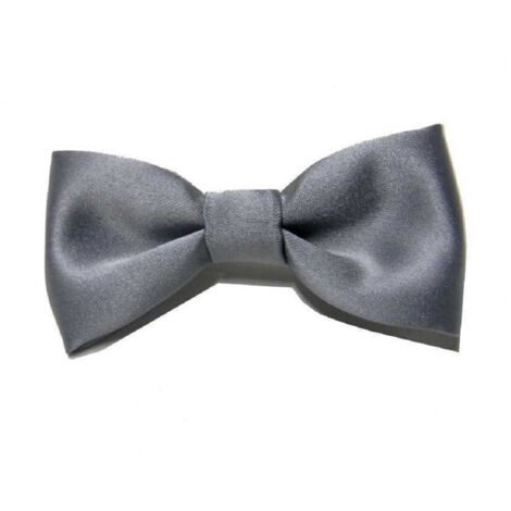 Trade Shop - Papillon Cravattino Bambino Seta Raso Bimbo Farfalla Per Cerimonie Vari Colori -      Gris Oscuro