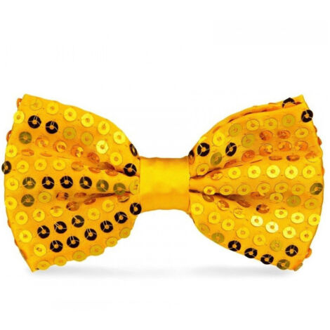 TRADE SHOP - Papillon Paillettes Giallo Teatro Paillette Raso Cravattino Farfallino Cravatta -