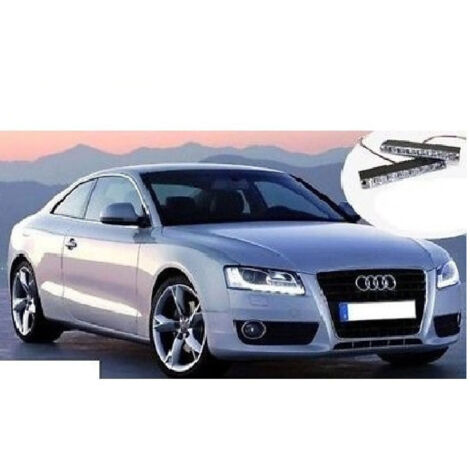 Trade Shop - Par De Luces Diurnas 6 Led Ultra Blanco Coche Moto Tuning Camper Diurno -