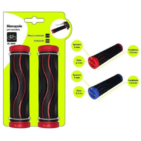 Trade Shop - Par De Perillas De Manillar Bicicleta Bicicleta Universal Con Ondas Xc-2604 -