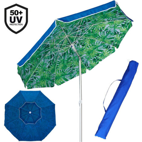 Trade Shop - Paraguas Mar Beach Garden Aluminio Grande 200cm Tropical Con Funda -