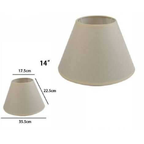 TRADE SHOP - Paralume Conico Cilindro Classico Ricambio Per Lampada E Applique In Tessuto Tnt - Beige   -14"   -