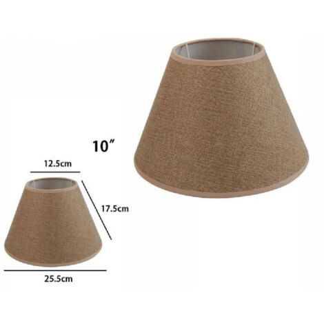 TRADE SHOP - Paralume Conico Cilindro Classico Ricambio Per Lampada E Applique In Tessuto Tnt - Marrone -10" -