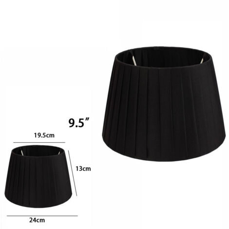 TRADE SHOP - Paralume Conico Cilindro Moderno Ricambio Per Lampada E Applique In Tessuto Tnt - Nero   -9,5"   -