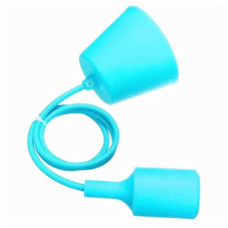 TRADE SHOP - Pendente A Soffitto Lampadario Lampada Moderno Cavo In Tessuto 1m Colore - Azzurro