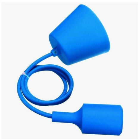 TRADE SHOP - Pendente A Soffitto Lampadario Lampada Moderno Cavo In Tessuto 1m Colore - Blu