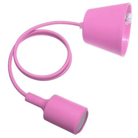 TRADE SHOP - Pendente A Soffitto Lampadario Lampada Moderno Cavo In Tessuto 1m Colore - Fucsia