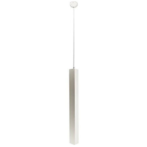 TRADE SHOP - Pendente Lampada Lampadario Barra Quadrato Bianco 30x120cm A Soffitto Luce Led Applique -