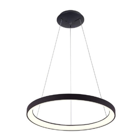 Trade Shop - Pendien Led 30w Cct Lampada Sospension Circolare 38m Luce Cucina Bar -      Negro