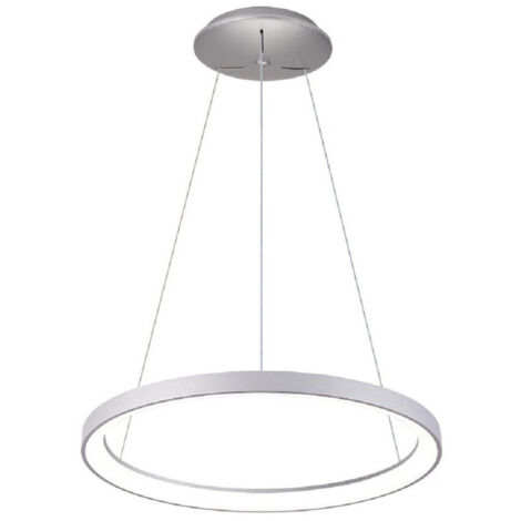 Trade Shop - Pendien Led 60 Watt Cct Lampada Sospension Circolare 78cm Luci 230v -      Plata