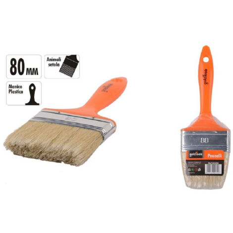TRADE SHOP - Pennello 80 Mm Pennellessa Con Manico In Plastica Per Pittura Verniciare 90259 -
