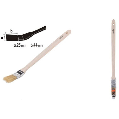 TRADE SHOP - Pennello Angolare Piatta Per Pittura Radiatori Termosifone 25mm Setole 44mm 90301 -