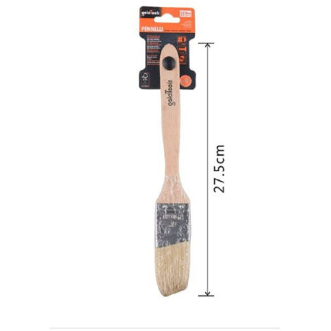 Trade Shop - Pennello Piatto 27.5 Cm Obliquo Con Manico Legno Setole Lunghe Da Pittura 90214 -