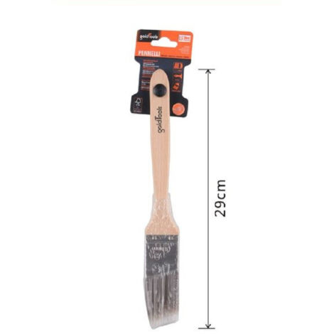 TRADE SHOP - Pennello Piatto 29 Cm Obliquo Con Manico In Legno Setole Lunghe Da Pittura 90211 -