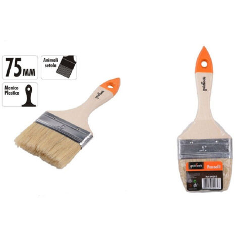 Trade Shop - Pennello Piatto Da 3" 75mm Pennellessa Per Pittura Verniciare Dipingere 90265 -