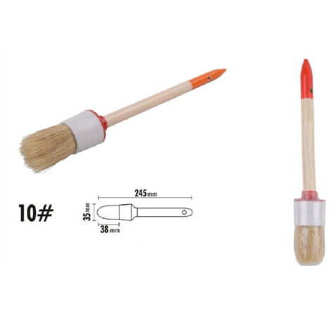 TRADE SHOP - Pennello Pittura Maniglia In Legno Setole Naturali A Testa Tonda 38 Mm 10" 90293 -