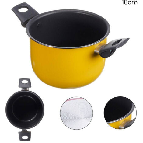 Trade Shop - Pentola Con Manici Antiaderente Accessori Per Cucinare Cm 14 Colori Assortiti -