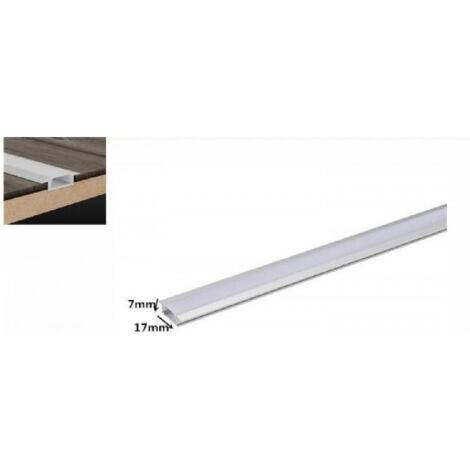 Trade Shop - Perfil De Aluminio Delgado De 2mt Con Tapa De Tira De Led Opaca A-02 Tiras -