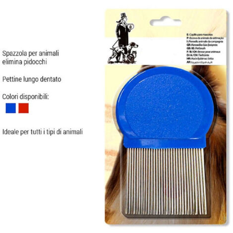 TRADE SHOP - Pettine Per Cani Gatti Antipulci Spazzola Elimina Pidocchi Animali Vari Colori -