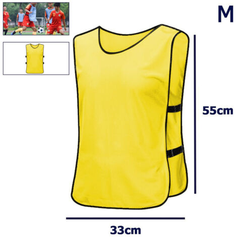 TRADE SHOP - Pettorina Da Allenamento Gilet Casacca Sportiva Scuola Calcio Sport Basket Color - Giallo   M