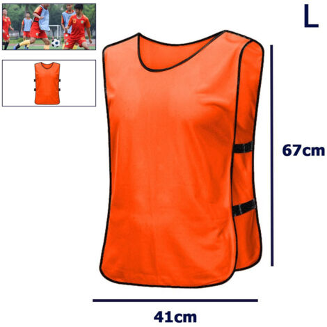 Trade Shop - Pettorina Da Allenamento Gilet Casacca Sportiva Scuola Calcio Sport Basket Color -      Orange