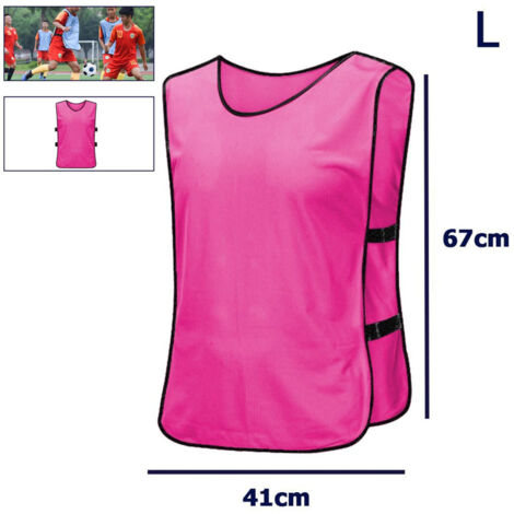 TRADE SHOP - Pettorina Da Allenamento Gilet Casacca Sportiva Scuola Calcio Sport Basket Color - Rosa L