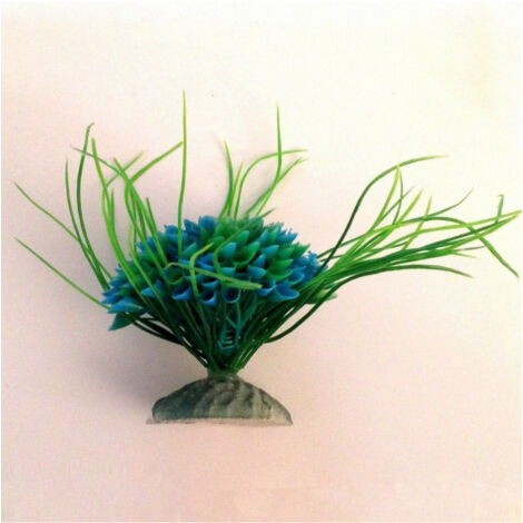 Trade Shop - PFLANZE 7 CM KÜNSTLICHER SEELING AQUARIUM FALSCHE KUNSTSTOFFPFLANZEN BLAUER BUSH -