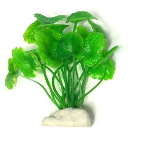 Trade Shop - Pianta 7 Cm Piantina Artificiale Per Acquario Piante Finte Plastica Color Verde -