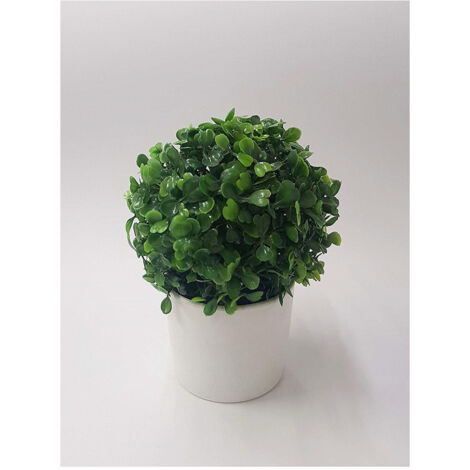 Trade Shop - Pianta Cespuglio Vaso Plastica 18cm Artificiali Portafiori Piantina Decorazione Casa -