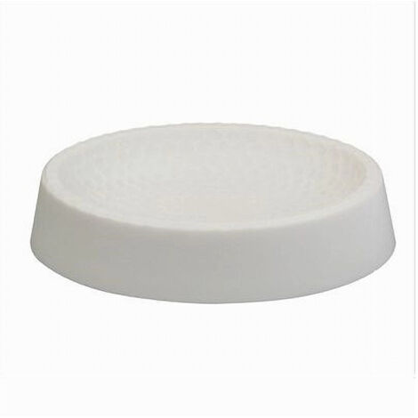 TRADE SHOP - Piattino Per Sapone Decorato Bianco Portasaponetta Moderno Accessori Bagno 79780 -