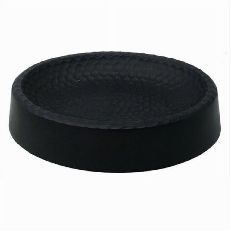 TRADE SHOP - Piattino Per Sapone Decorato Nero Portasaponetta Moderno Accessori Bagno 79184 -