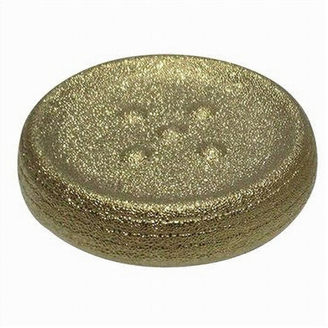 TRADE SHOP - Piattino Porta Sapone Saponetta Dorato Rigato Accessorio Arredo Per Bagno 59936 -