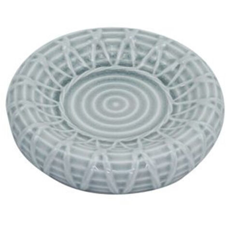 TRADE SHOP - Piatto Piattino Porta Sapone Saponetta Bagno Ceramica Grigio Effetto Rete 79280 -
