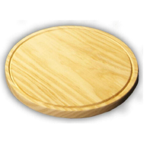 Trade Shop - Piatto Rotondo Per Pizza Diametro 28 Cm Tagliere In Legno Accessori Da Cucina -