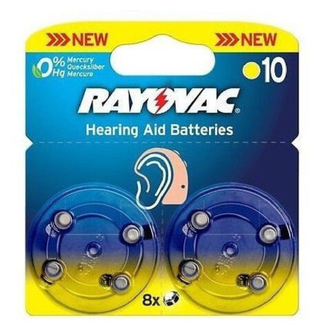 Trade Shop - Pilas De Baterías De 8 Piezas Para Amplificaciones A Luminas De Audiencia Pr70 Varta Rayvac Tiene 10 -