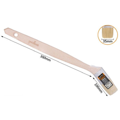 Trade Shop - Pincel Plano 35 Mm Oblicuo Mango Largo Madera Cuello Angular Pintura 90240 -