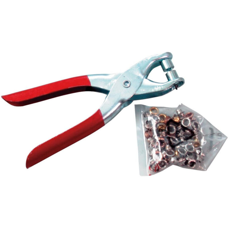 Image of Trade Shop - ÖSEN- UND NIETENSTANZZANGE + 30 NIETEN FÜR GÜRTEL, TASCHEN, SCHUHE -