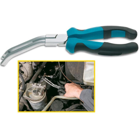 TRADE SHOP - Pinza Lunga Per Candele Di Accensione Curva Per Officina Meccanico Auto -