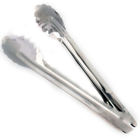 Trade Shop - Pinzas De Hielo En Acero 16cm Clip De Cocina Utensilios De Ensalada De Pan Queso -