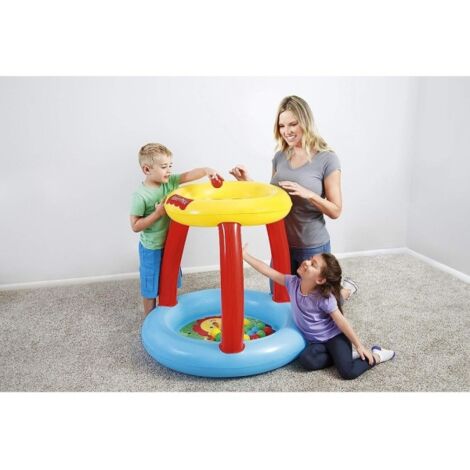 Piscina in schiuma per bambini con 50 palline colorate, Vasca piscinetta  rotonda da interno ed esterno Rosso - Costway