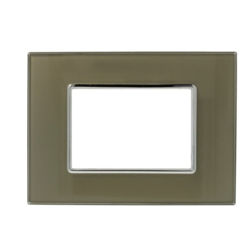Trade Shop - Placa Cristal 3m 4m 6m Bronce Efecto Cristal Compatible Con Bticino Axolute -