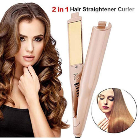 Trade Shop - Placa De Pequeña Placa 2in1 Pezadle Rizado Y Liso Twistline Curling Hierro -